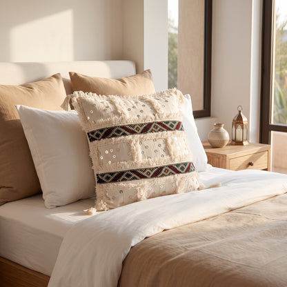 Housse de coussin TIZIRI AYYUR - artisanat textile marocain
