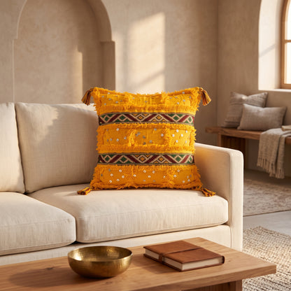 Housse de coussin TIZIRI AYYUR - artisanat textile marocain