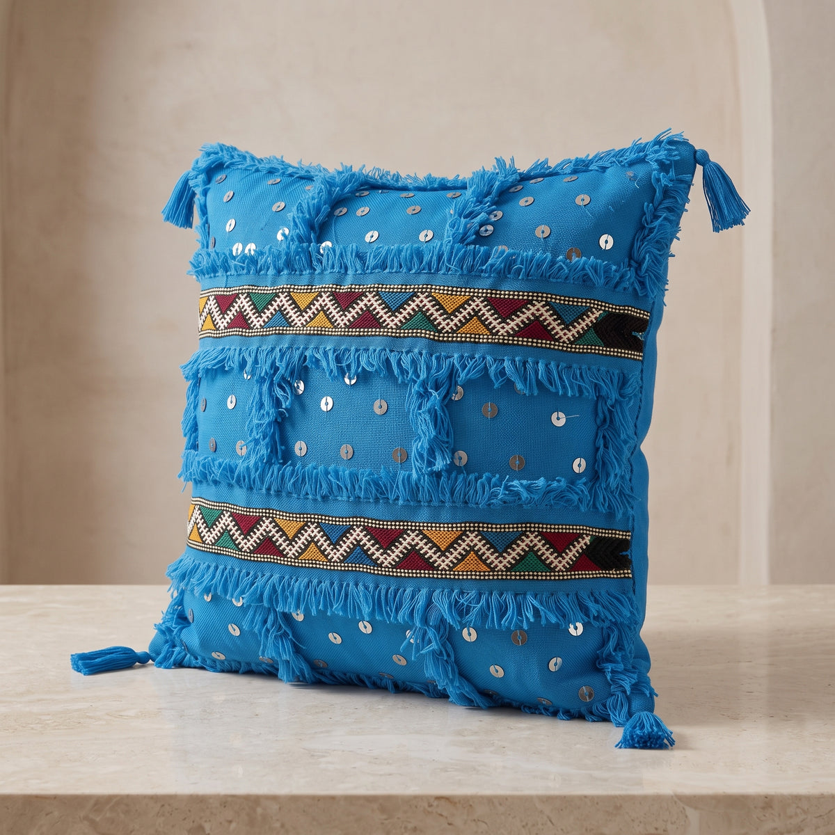 Housse de coussin TIZIRI AYYUR - artisanat textile marocain