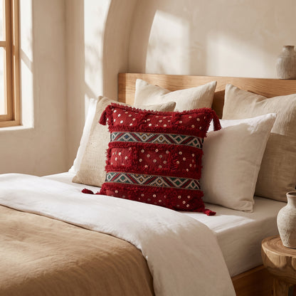 Housse de coussin TIZIRI AYYUR - artisanat textile marocain
