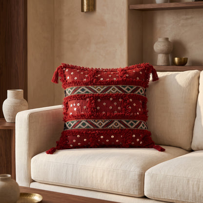 Housse de coussin TIZIRI AYYUR - artisanat textile marocain