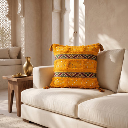 Housse de coussin TIZIRI AYYUR - artisanat textile marocain
