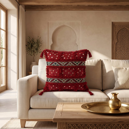 Housse de coussin TIZIRI AYYUR - artisanat textile marocain