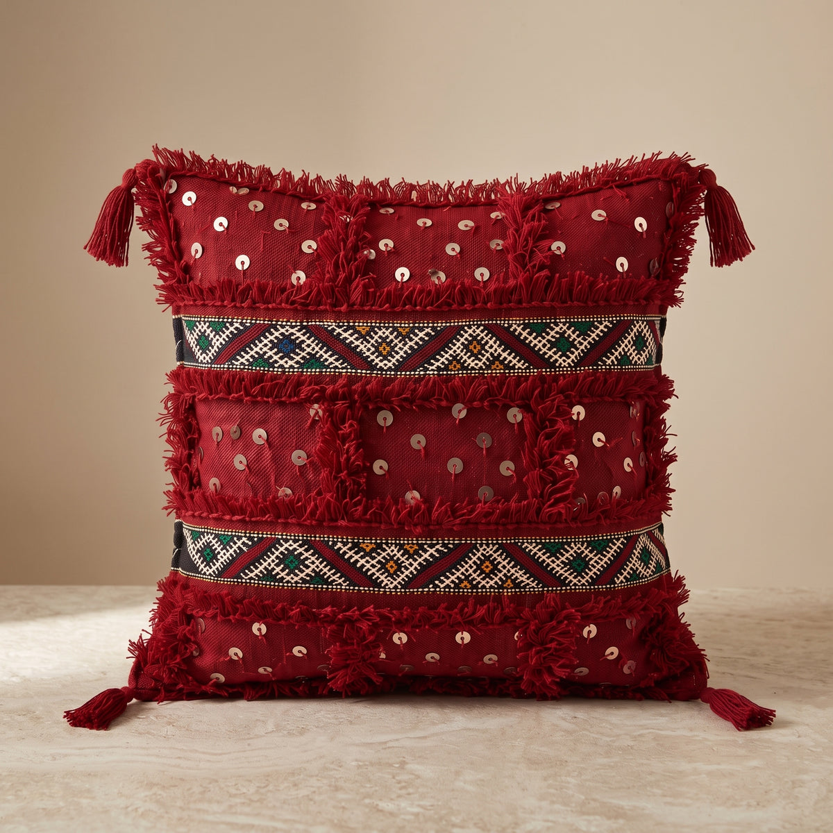 Housse de coussin TIZIRI AYYUR - artisanat textile marocain